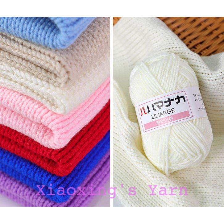 Len hàn nhí milk cotton Hàn Quốc cuộn 25g dùng đan móc len cơ bản, móc thú không xù lông | Xiaoxing's Yarn