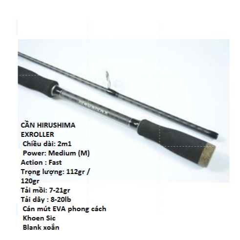 Cần câu Lure mồi máy đứng và máy ngang Hirushima Exroller Hita Lure