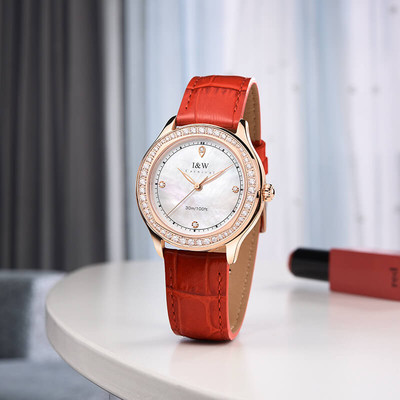 Đồng hồ nữ chính hãng I&W Carnival 593L-D3,Kính sapphire,chống xước,Chống nước30m,BH24 tháng,Máy điện tử(pin),dây da