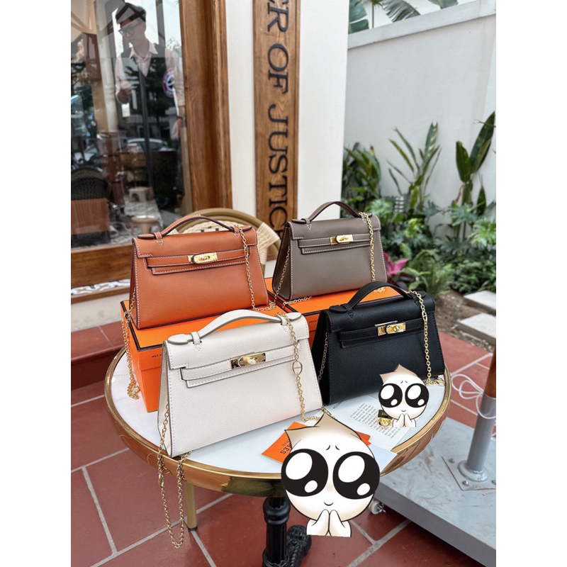 Túi Xách  SIze 21CM Tang Vàng Bản Cao Cấp Fullbox Đủ 3 Màu Đen,Ghi Tây,Trắng,hồng,nâu bò,cam