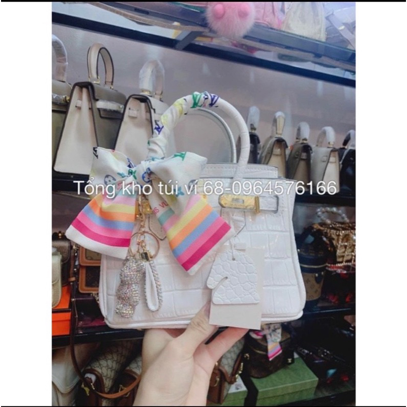 Túi Xách Nữ Size 21,25 Dáng Cao Hàng Cao Cấp FullBox Tặng Kèm Khăn Nơ Ko kÈM gấu ẢNH THẬT