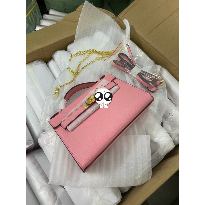 Túi Xách  SIze 21CM Tang Vàng Bản Cao Cấp Fullbox Đủ 3 Màu Đen,Ghi Tây,Trắng,hồng,nâu bò,cam