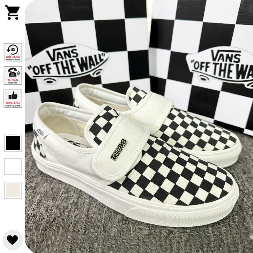 Giày Vans Dán Nam Nữ, Giày Vans Dán Caro Buộc Dây Hàng Cao Cấp Full Box Bill