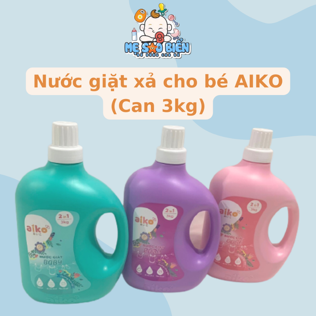 Nước giặt xả quần áo Aiko cho bé (Can 3kg)