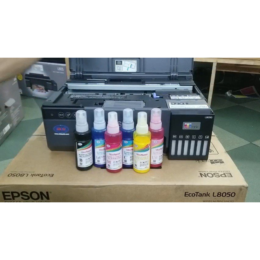 MỰC ZIN THEO MÁY EPSON L8050, L18050 mã 108, mã 057