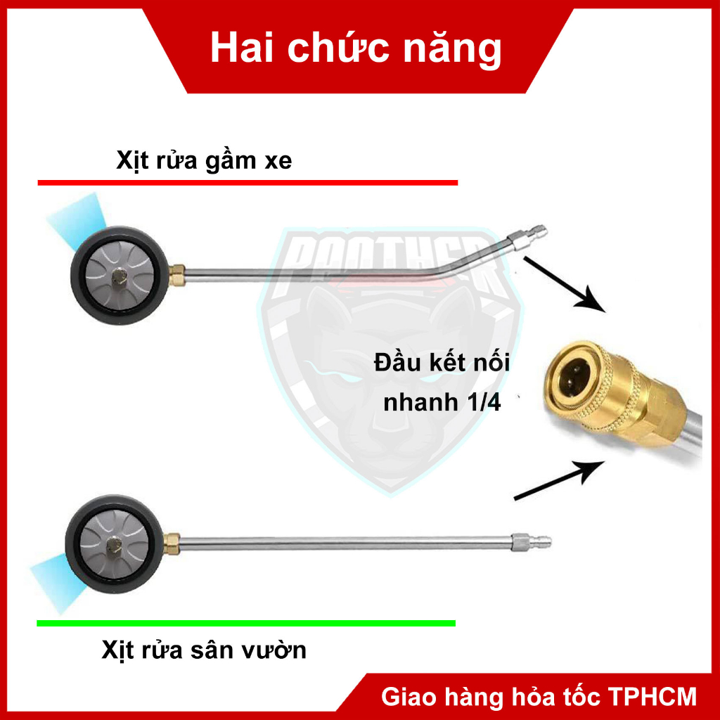 Bộ dụng cụ 04 béc phun áp lực 2 chức năng rửa vệ sinh gầm ô tô và vệ sinh sân vườn sàn nhà tiện dụng