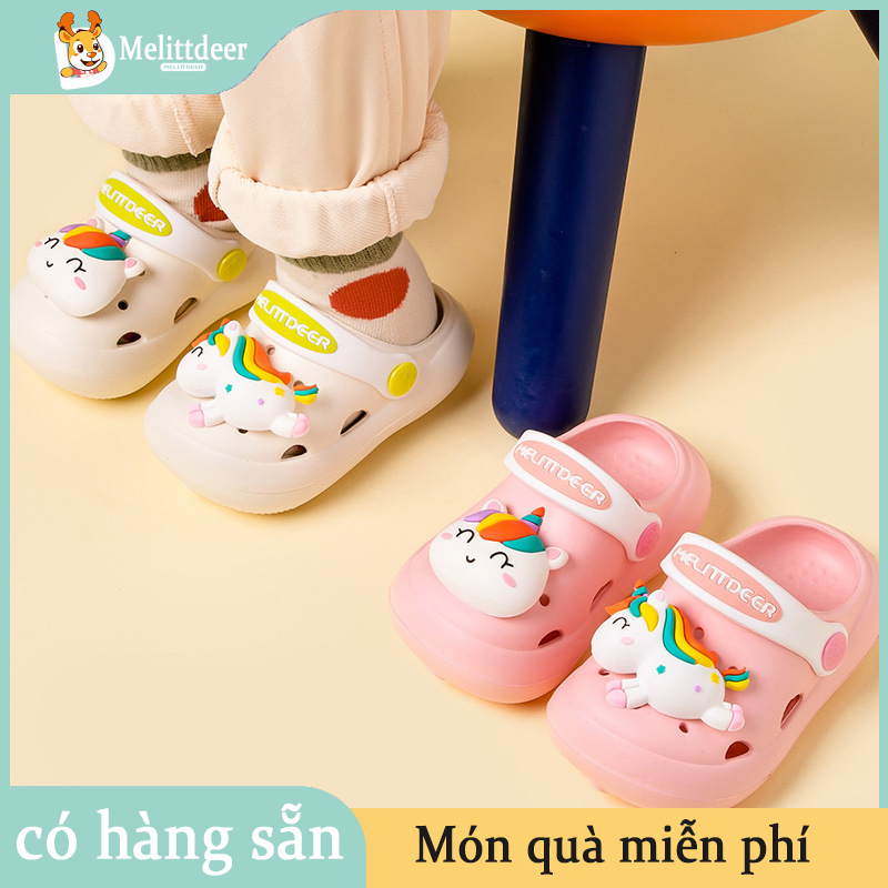 🔥có hàng sẵn🔥 Dép cho bé Melittdeer chống trơn trượt hình động vật dễ thương
