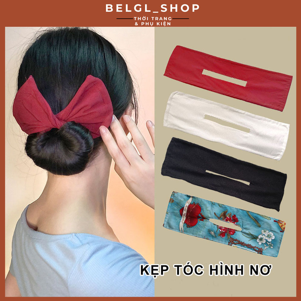 Kẹp cuốn quấn tóc hình nơ thiết kế dễ thương nhiều màu phong cách Hàn Quốc cho nữ