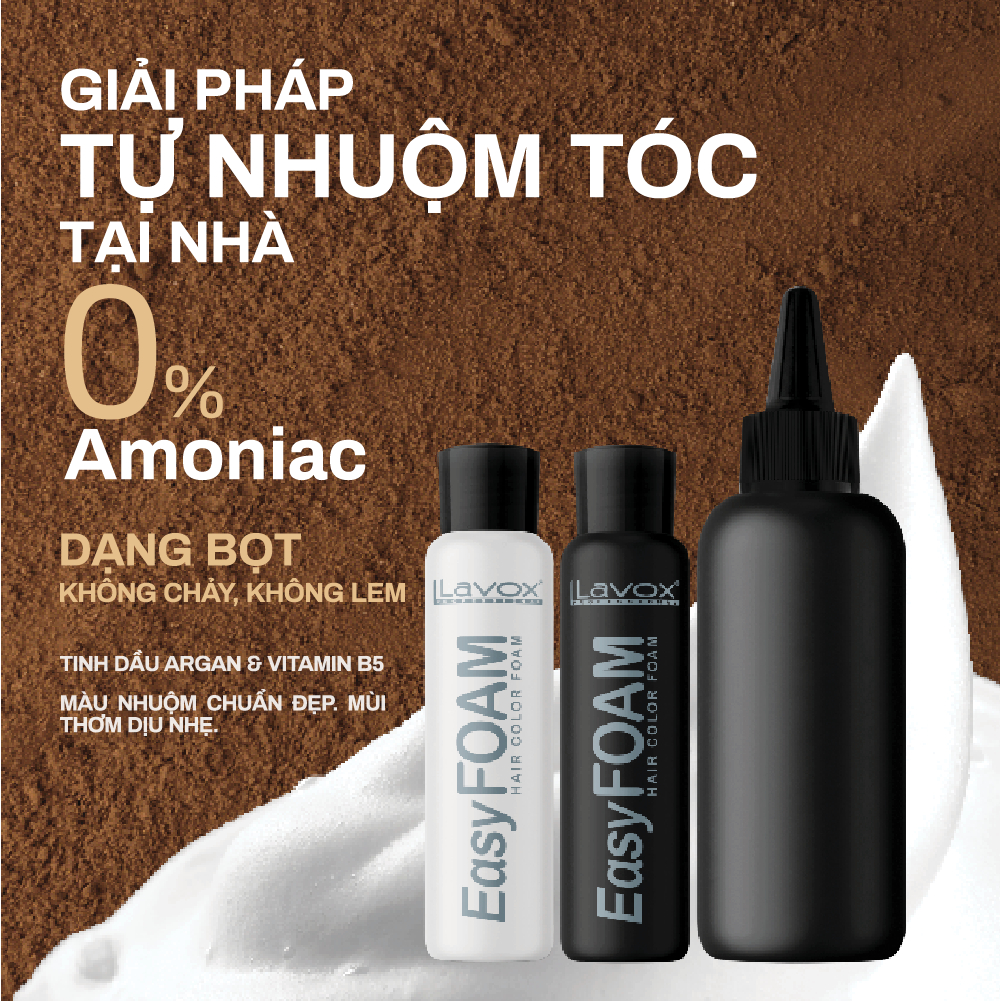 Bọt Nhuộm Tóc Phủ Bạc Easy Foam Lavox