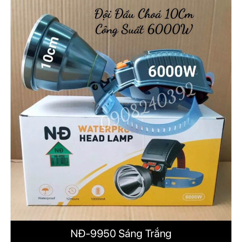 ✨ Đèn pin đội đầu siêu sáng chống nước NĐ 9110 - 9950