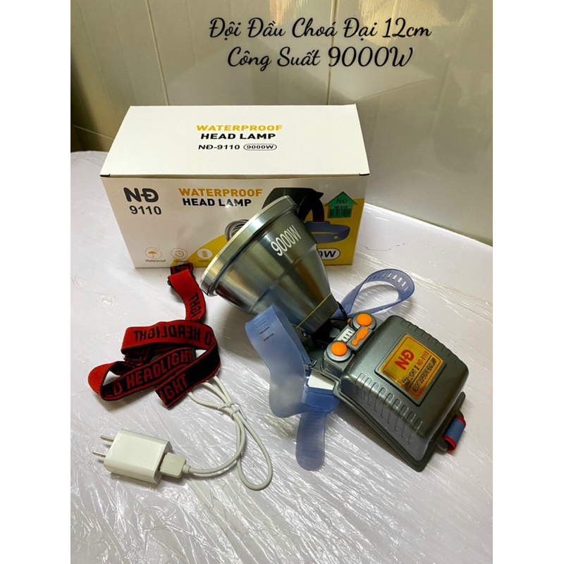 ✨ Đèn pin đội đầu siêu sáng chống nước NĐ 9110 - 9950