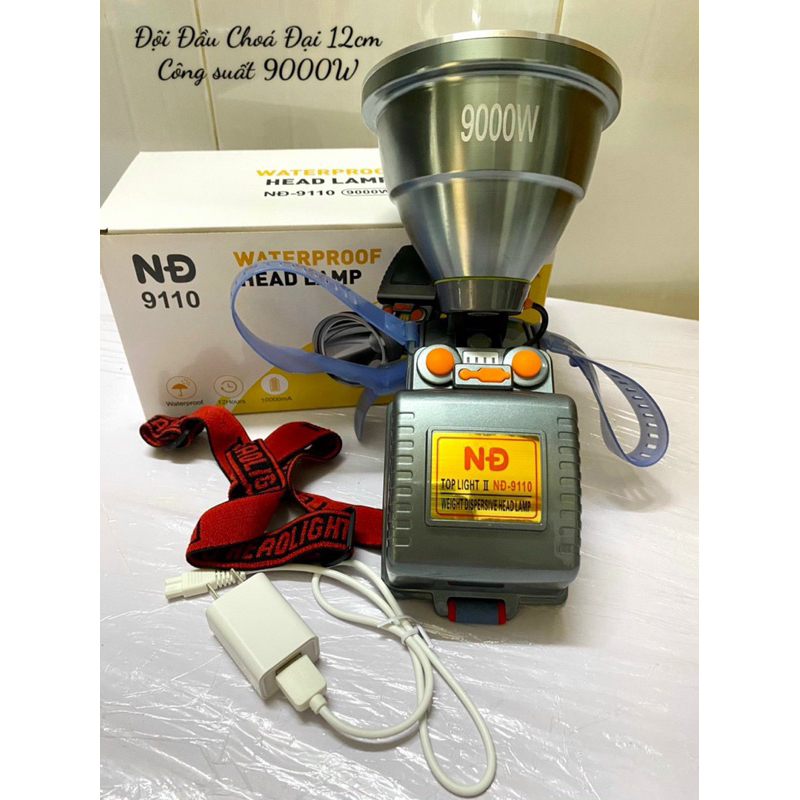 ✨ Đèn pin đội đầu siêu sáng chống nước NĐ 9110 - 9950