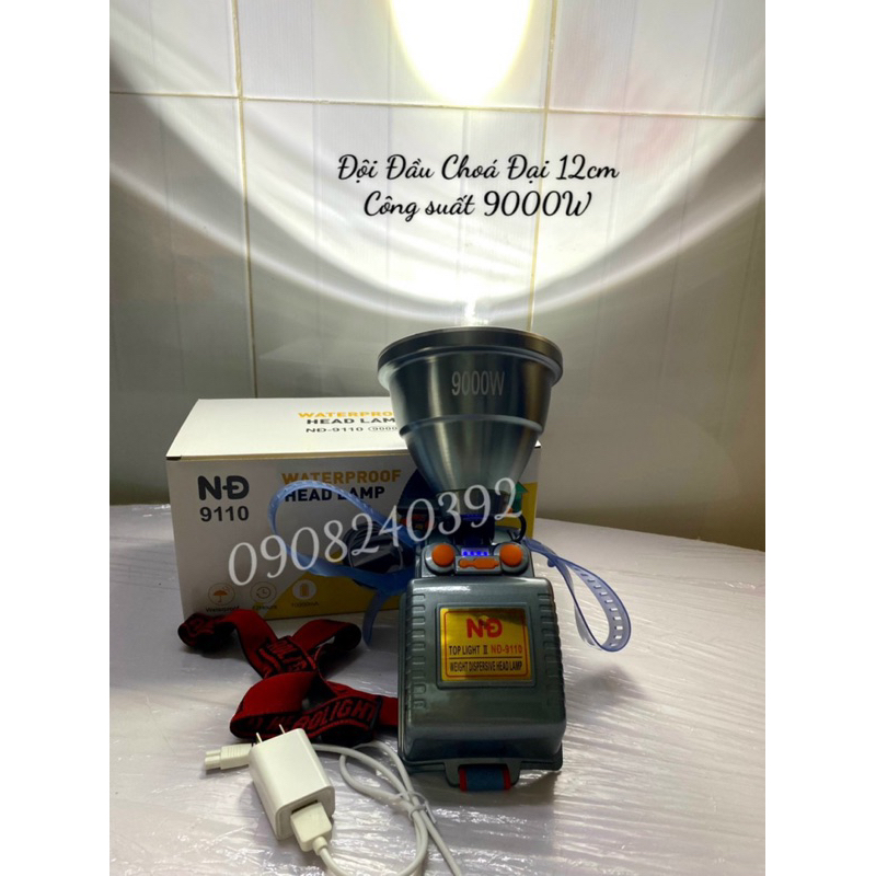 ✨ Đèn pin đội đầu siêu sáng chống nước NĐ 9110 - 9950