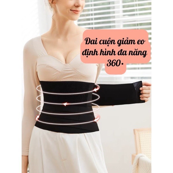 Đai Định Hình Quấn Bụng Siết Eo Chống Cuộn Gen Bụng Giảm Mỡ Sau Sinh Thoáng Mát Co Giãn