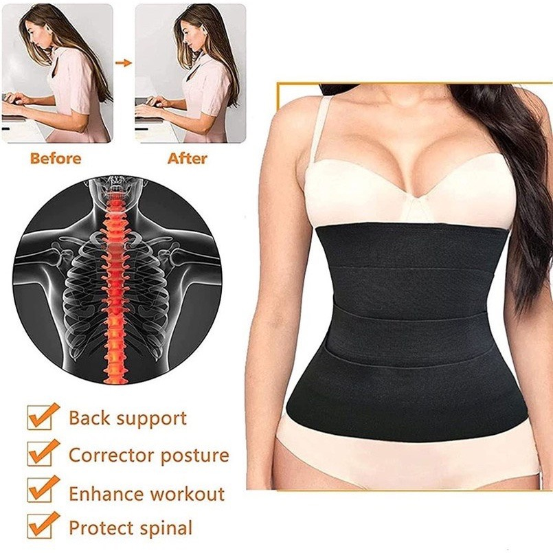 Đai Định Hình Quấn Bụng Siết Eo Chống Cuộn Gen Bụng Giảm Mỡ Sau Sinh Thoáng Mát Co Giãn