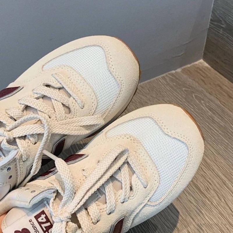 Giày sneaker chữ N bản 574 kem tím