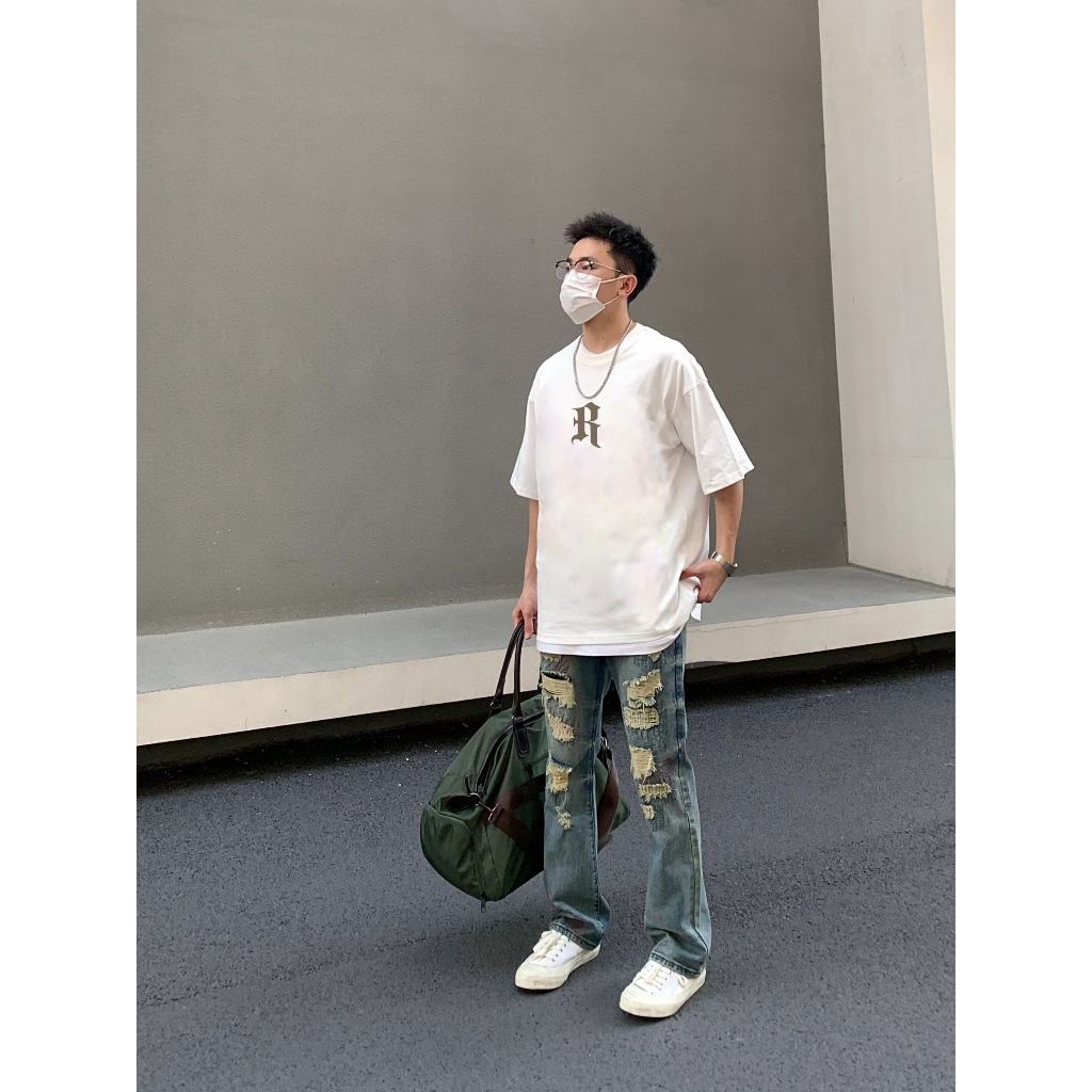 Áo Thun cotton Ngắn Tay Cổ Tròn Dáng Rộng Thời Trang Mùa Hè Cho Nam