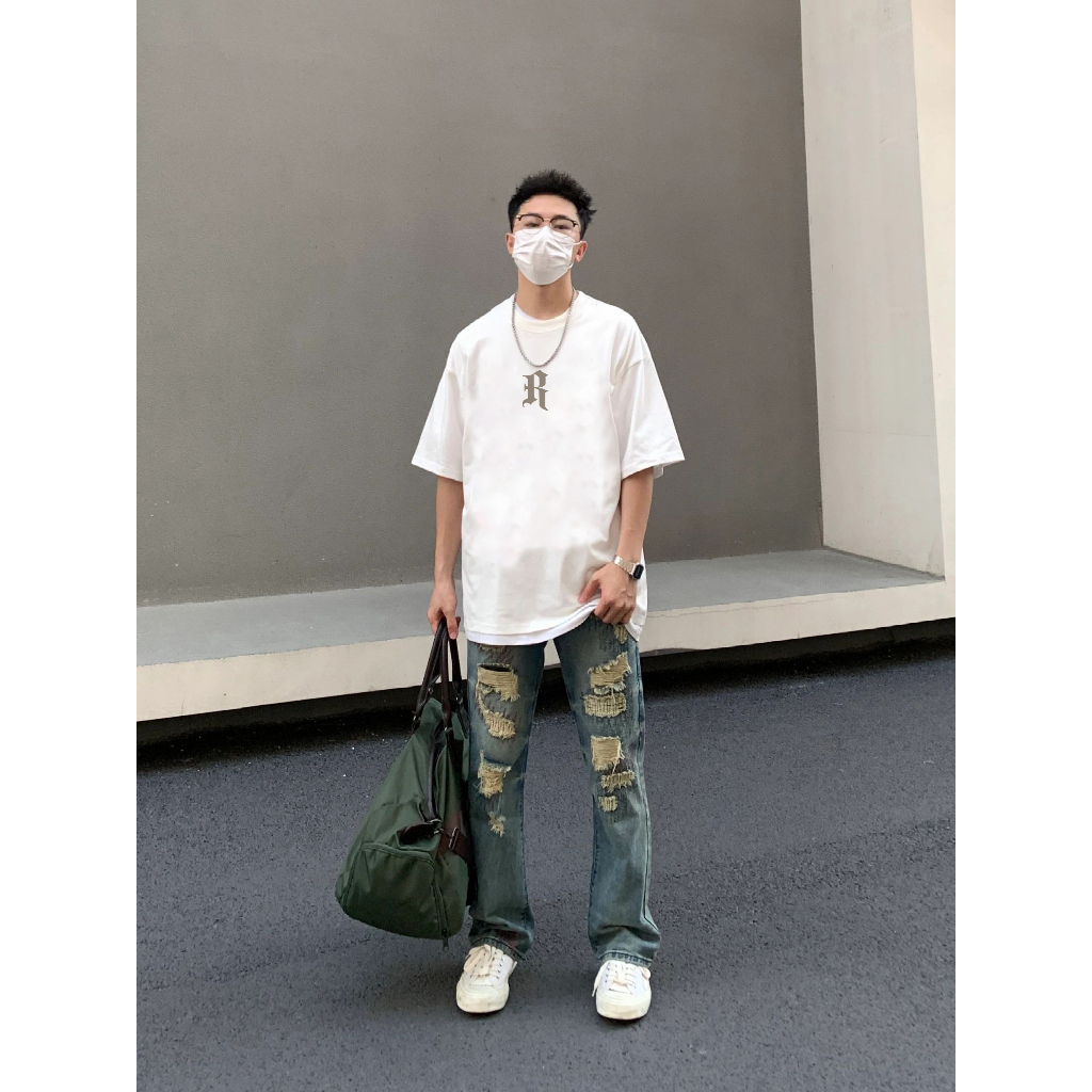 Áo Thun cotton Ngắn Tay Cổ Tròn Dáng Rộng Thời Trang Mùa Hè Cho Nam