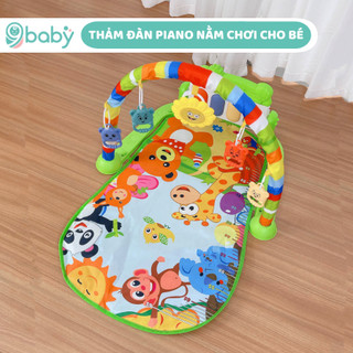 Thảm nằm chơi nhạc hình thú ngộ nghĩnh cho bé hình chú khỉ 9BABY - Chân màu xanh lá