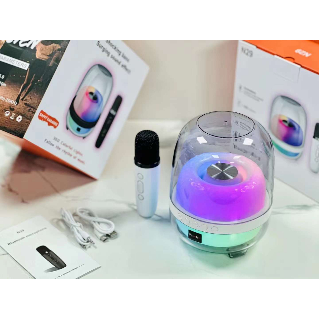 LOA VÀ MICRO KHÔNG DÂY BLUTOOTH MINI XÁCH TAY HÁT KARAOKE TẠI GIA, ĐI DU LỊCH- NHIỀU MÀU SẮC, ÂM THANH SỐNG ĐỘNG N29