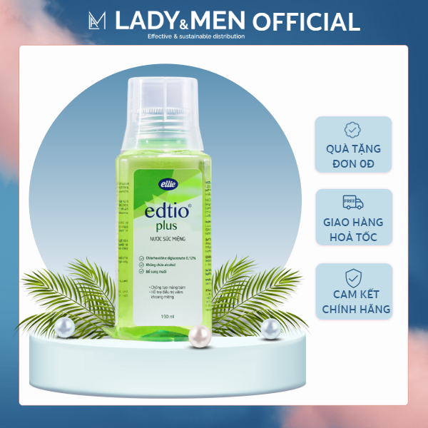 Nước súc miệng Ellie Edtio Plus 190ml chống tạo mảng bám, hôi miệng, hương thơm mát - Lady & Men Viet Nam