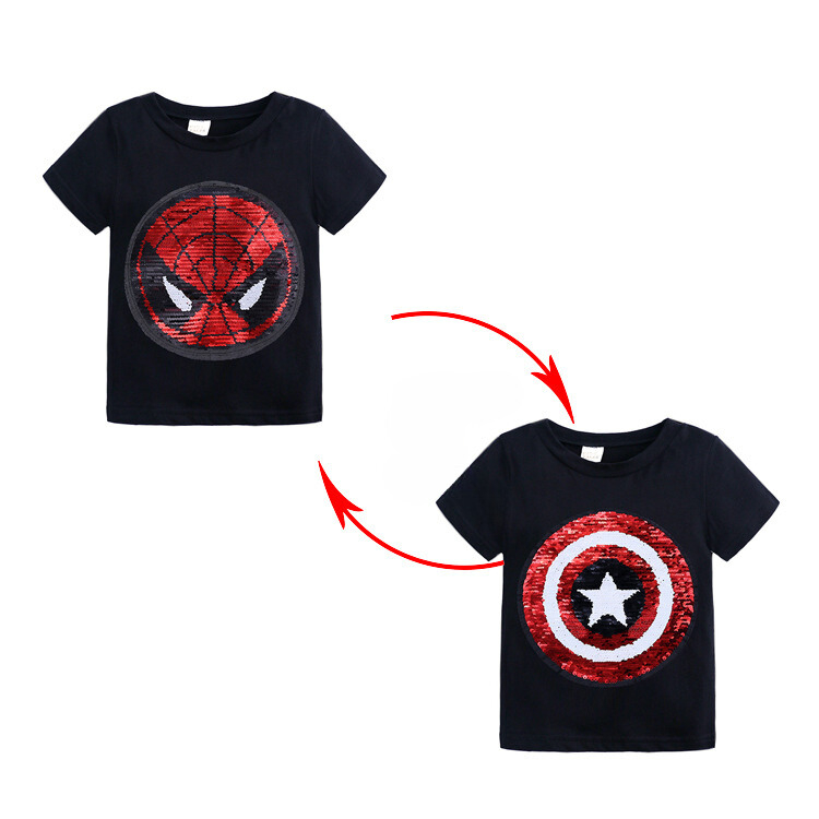 Áo kim sa cho bé thay đổi màu sắc độc đáo, vuốt nhẹ để đổi màu hình altraman, áo phông cho bé HONGVYBABY