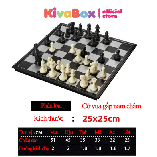Bộ đồ chơi thông minh cờ vua , cờ tướng, sudoku Kivabox chân đế gắn nam châm từ tính