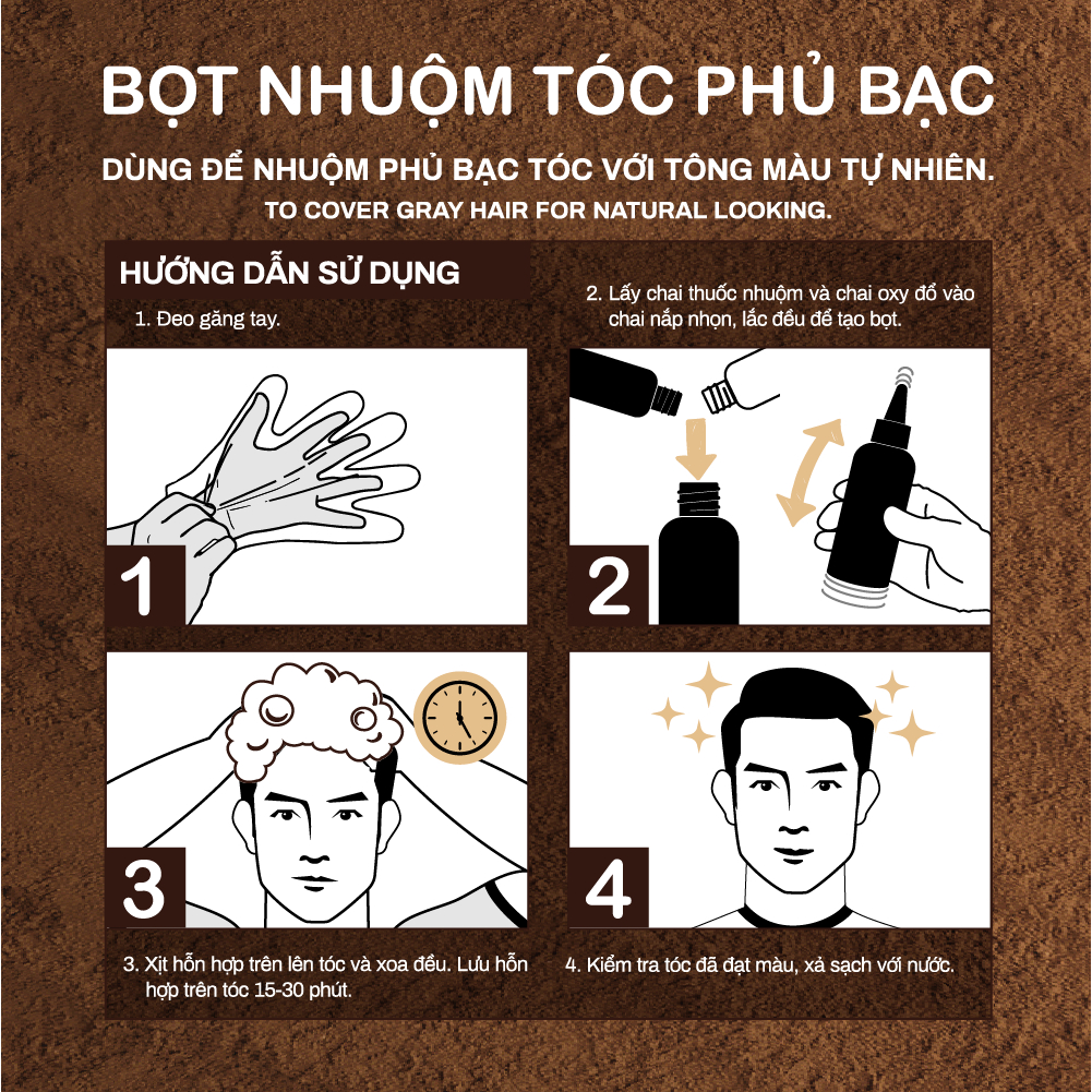 Bọt Nhuộm Tóc Phủ Bạc Easy Foam Lavox