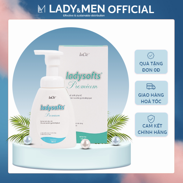 Bọt rửa phụ khoa phụ nữ Ladysofts Premium Laclé 100ml - 250ml hỗ trợ dưỡng ẩm, làm sạch, mùi thơm - Lady & Men Viet Nam