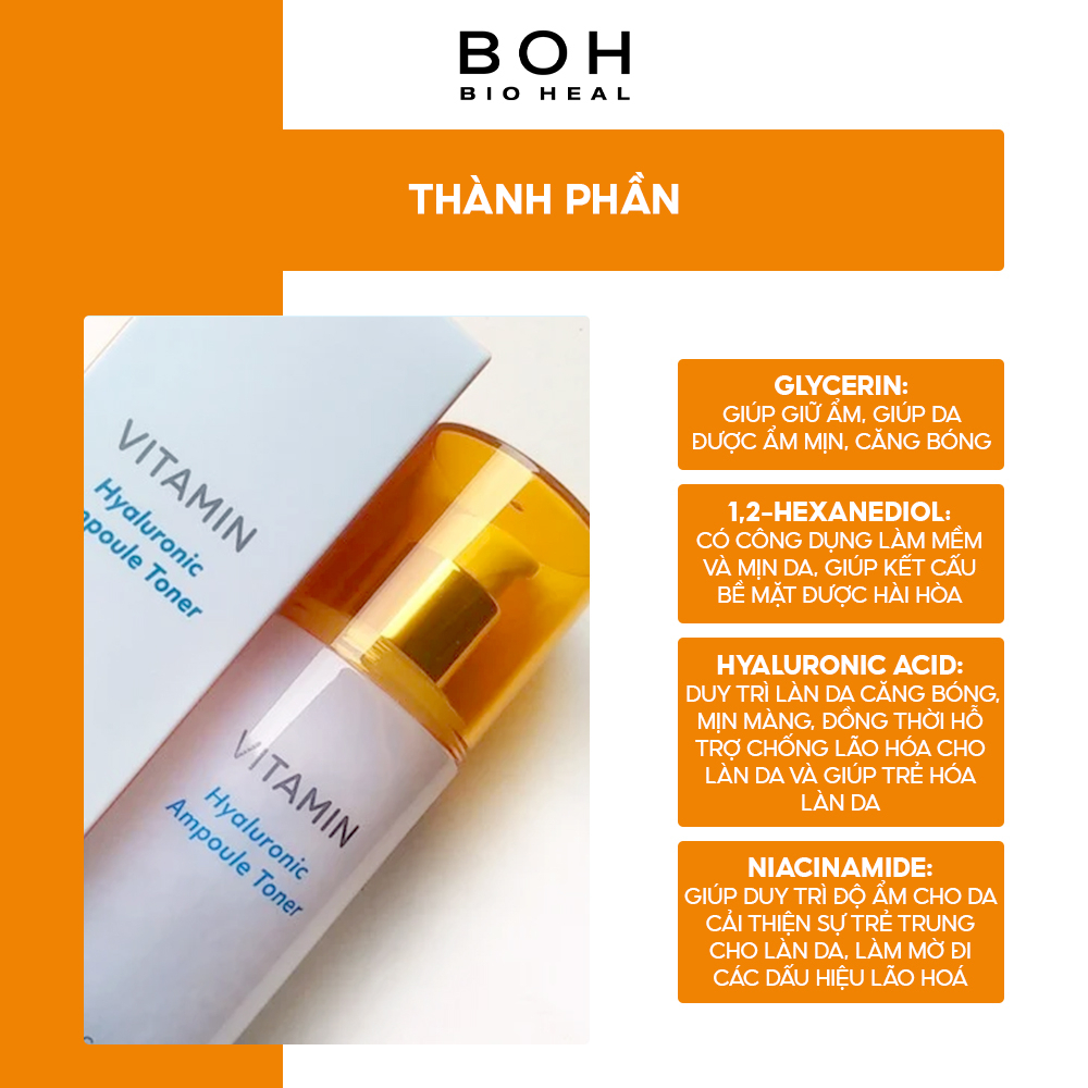Nước Cân Bằng Cấp Ẩm Bioheal BOH Vitamin Hyaluronic Ampoule Toner 150ml