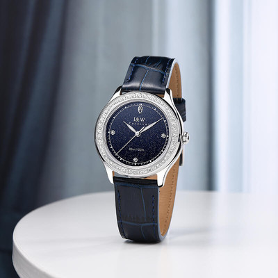Đồng hồ nữ chính hãng I&W Carnival 593L-D4,Kính sapphire,Chống nước30m,bảo hành dài hạn,Máy điện tử(pin),dây da