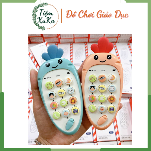 {Tặng Pin}Điện thoại phát nhạc cho bé nhiều hình có nhạc, đèn, dây