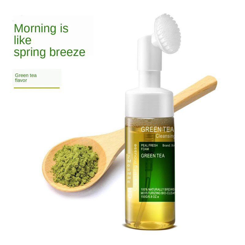 Sữa Rửa Mặt Tạo Bọt Kiêm Tẩy Trang Green Tea 150ml Với Đầu Silicon Mềm Mại Giúp Làm Sạch Sâu, Tạo Độ Ẩm Da