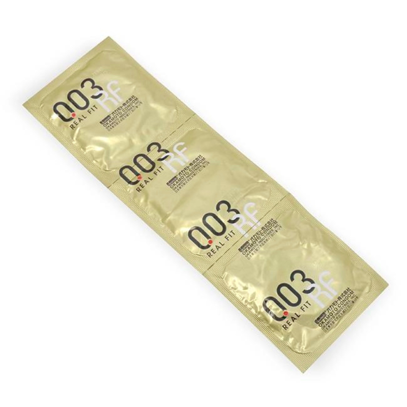 Bao Cao Su BCS Okamoto Real Fit 0.03 x 52mm co rút linh hoạt ôm trọn đường cong