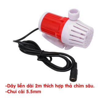 Máy bơm chìm 12v, máy bơm hồ cá, thủy canh. 1200l/h 20w, đẩy cao 5m, máy bơm hồ cá không chổi than