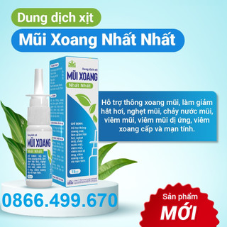Dung dịch xịt Mũi Xoang Nhất Nhất 15ml - Giúp thông mũi, giảm nhanh hắt hơi, nghẹt mũi, chảy nước mũi