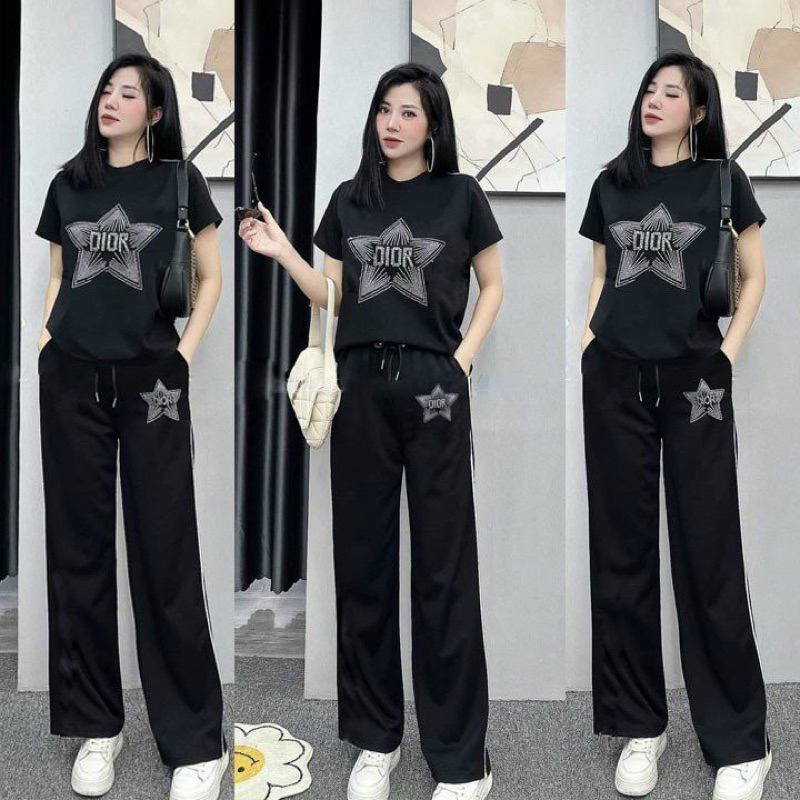 BỘ THUN QUẦN ỐNG XUÔNG ÁO THÊU NGÔI SAO