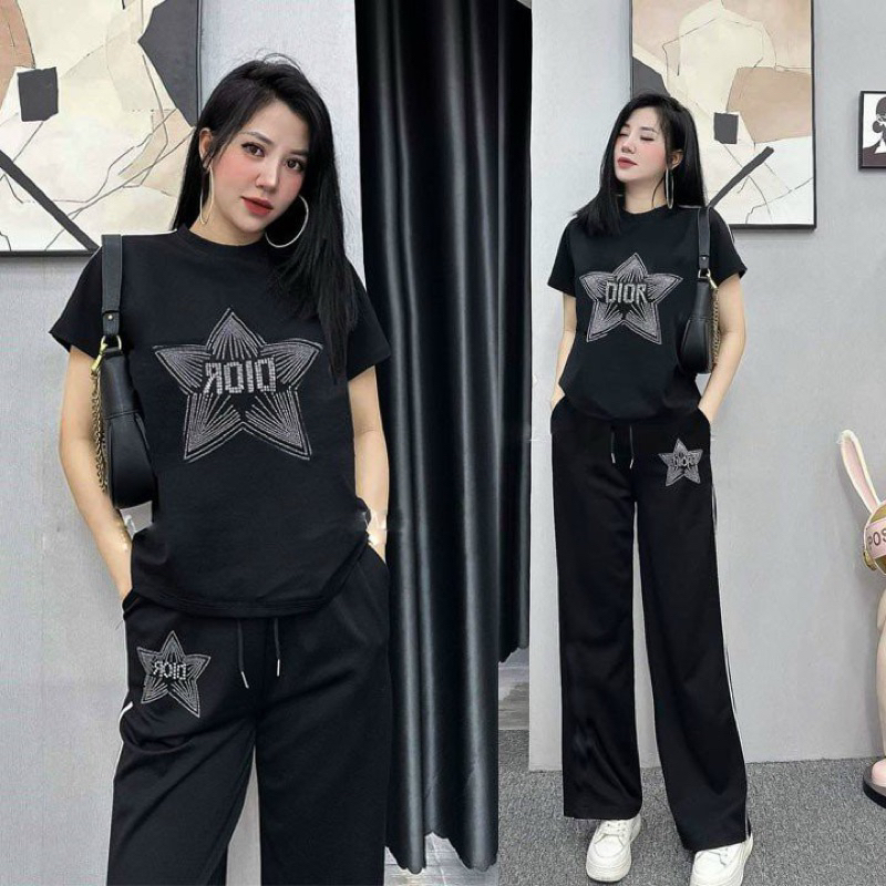 BỘ THUN QUẦN ỐNG XUÔNG ÁO THÊU NGÔI SAO