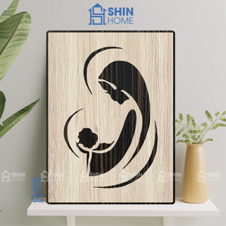 Tranh Treo Tường Gỗ DOHU027: Đức Mẹ Bồng Con - Đơn Giản, Độc Lạ, Sang Trọng