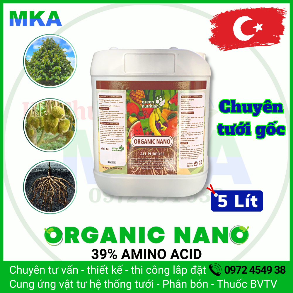 Organic Nano 39% amino acid chuyên tưới gốc