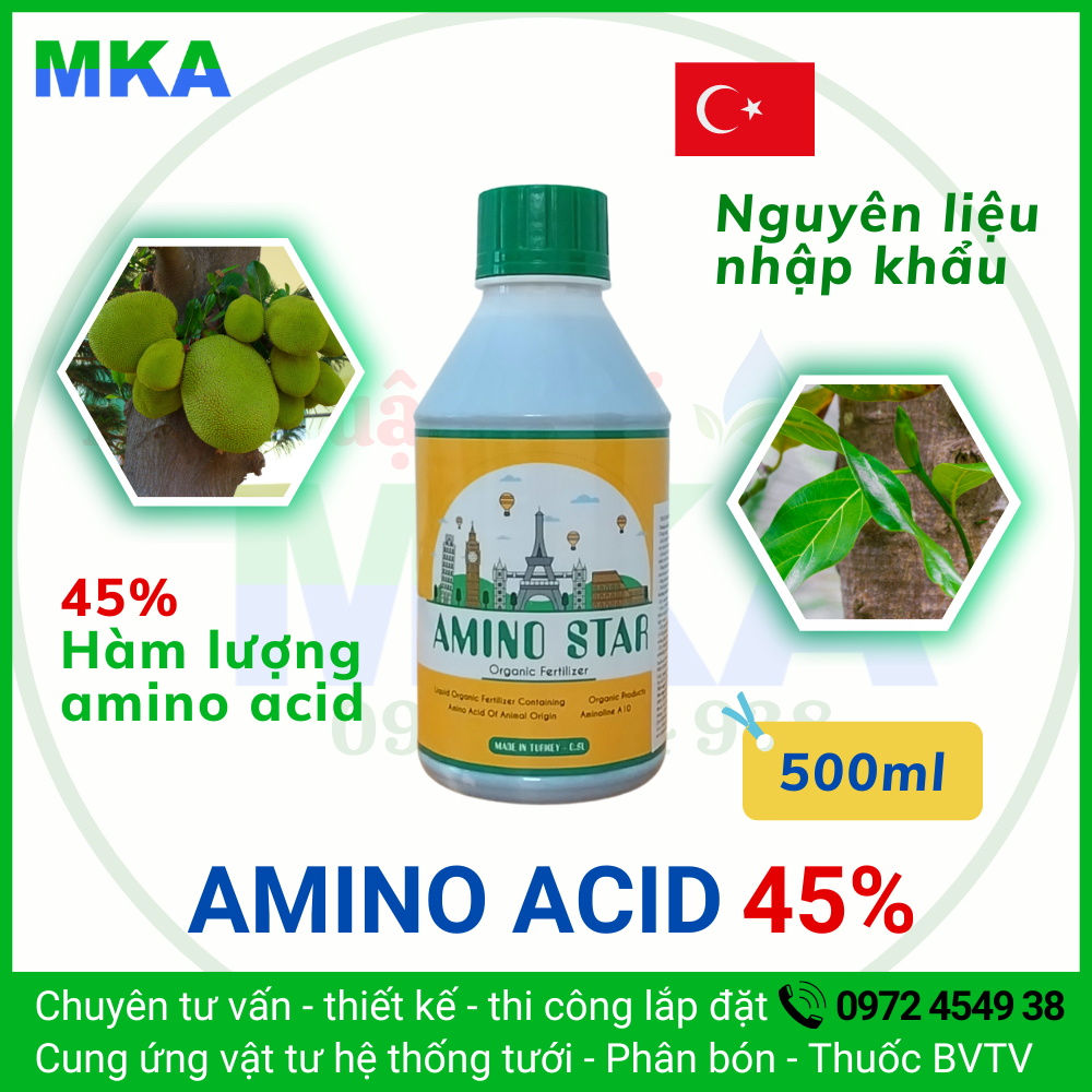 Amino 45 MKA cung cấp amino acid dưỡng cây phục hồi cây (500ml)