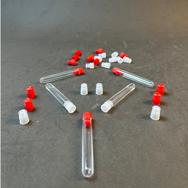 Ống Nghiệm Nhựa Lab Ha Noi 12X75Mm (5Ml) Ps Trắng Có Nắp Chặn, Không Nhãn (Bộ 25, 50, 100 Cái/Gói)