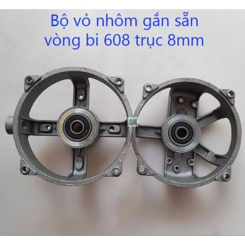 Bộ Vỏ Nhôm Stator Quạt Có Gắn Sẵn Vòng Bi Tròn Trục 8mm