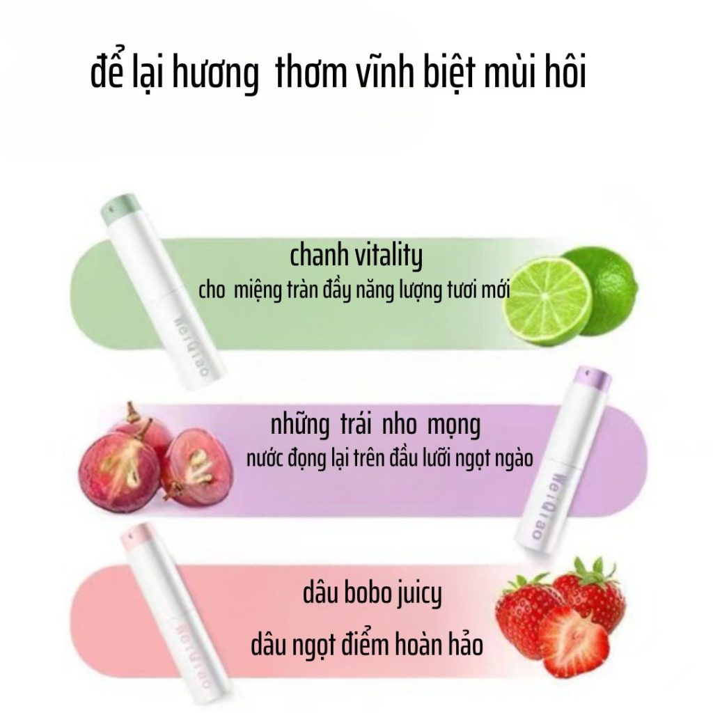 Xịt Thơm Miệng Vị Hoa Quả Dâu ,Nho,CHanh Thơm miệng sạch sẽ thơm tho Sịt thơm miệng giữ mùi lâu