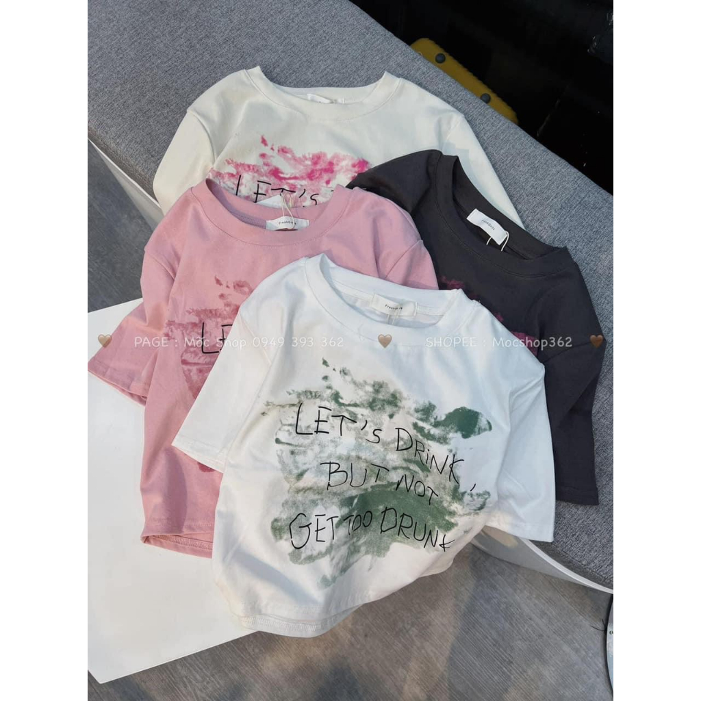 Áo Phông Babytee Dáng Rộng Tay Lỡ  Cô Tròn Ngắn Tay Vẩy Sơn Chữ Ngực Bigsize