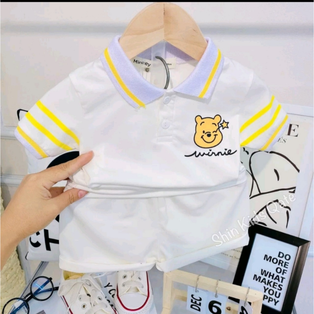 Bộ quần áo bé trai, Set Áo Thun Polo ngắn tay và Quần đùi, bộ cotton mùa hè cho bé từ 9-14kg