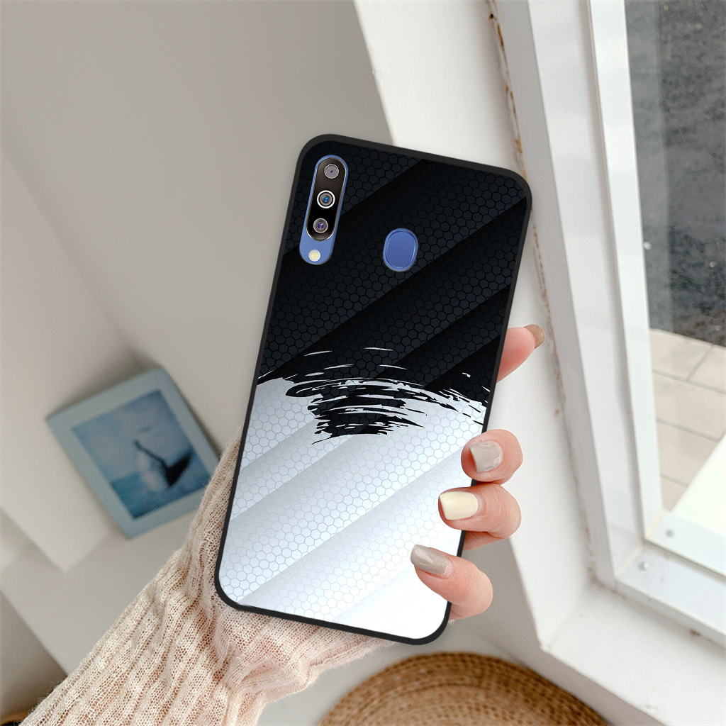 Ốp lưng Samsung Galaxy M20 / M30 đường kẻ kim cương màu sắc, ốp thời trang viền dẻo