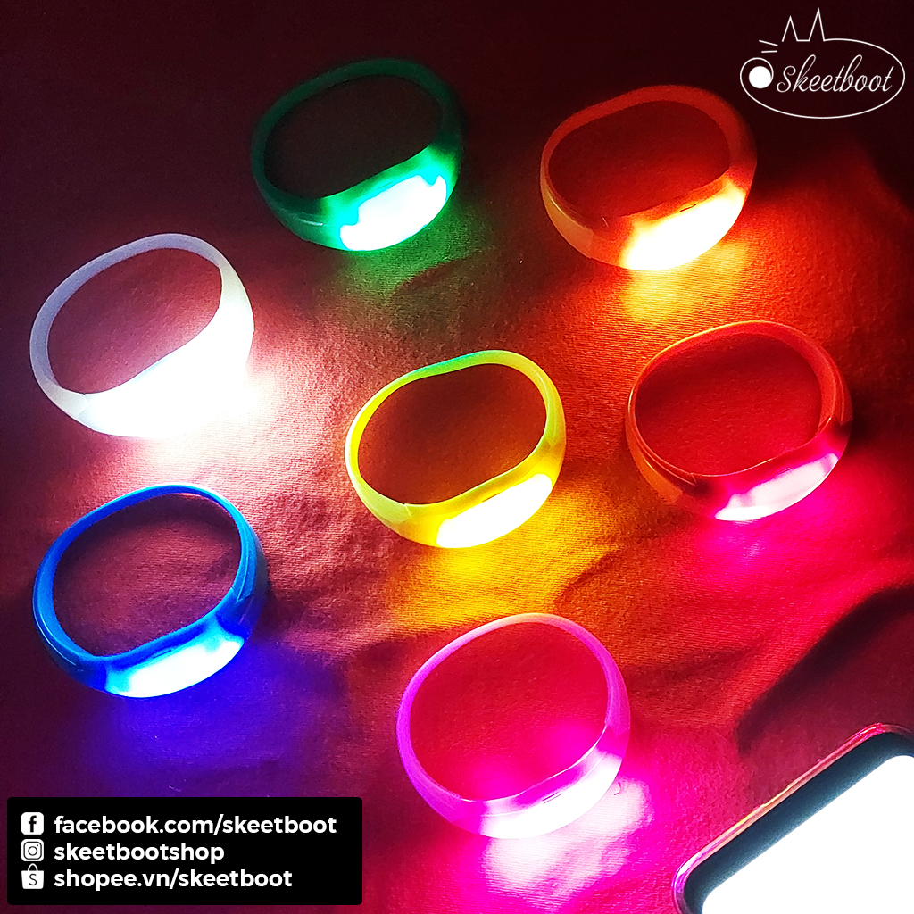 Vòng tay đèn LED cảm biến nhạc - Đèn led cảm ứng nhạc nhiều màu sắc - phụ kiện rave lễ hội âm nhạc edm festival