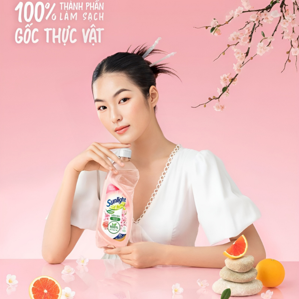 Nước Rửa Chén Sunlight Dầu Rửa Bát Hữu Cơ Thiên Nhiên Sạch Nhanh 100% Gốc Thực Vật Hương Thơm Tươi Mát 750g