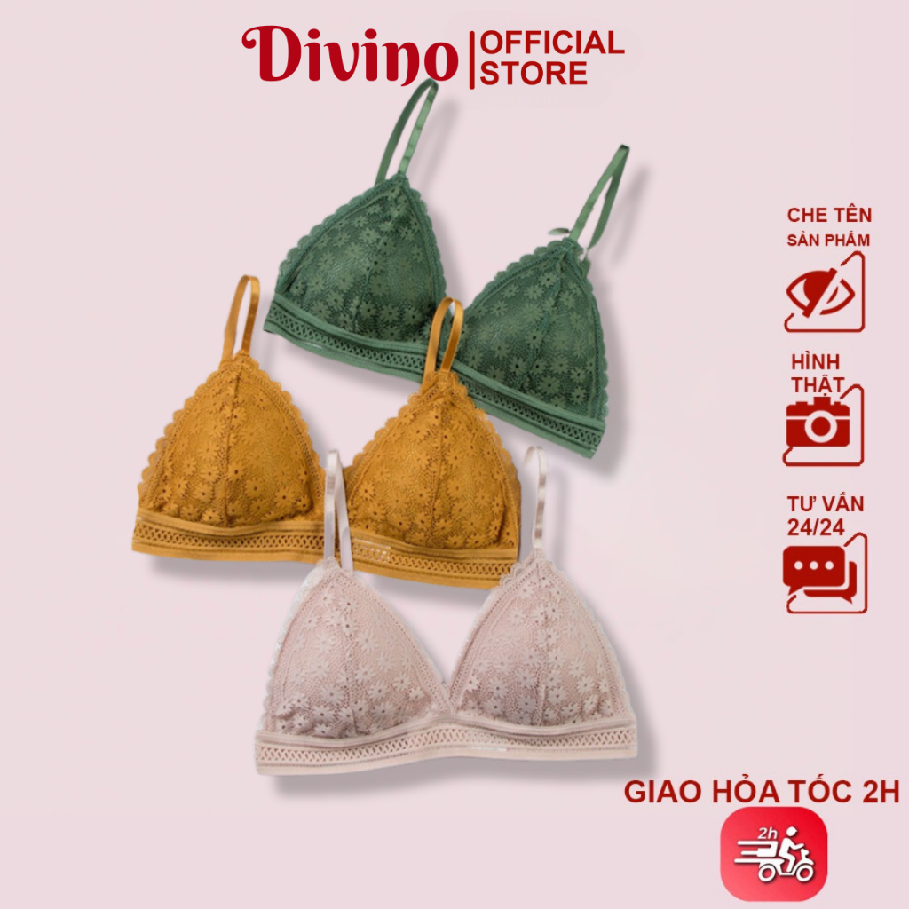 Áo Bra Ren Hoa Mút Mỏng Cài Sau Thoáng Mát Kháng Khuẩn Bảo Vệ Chị Em Chất Cotton Elsa Bra - 7338
